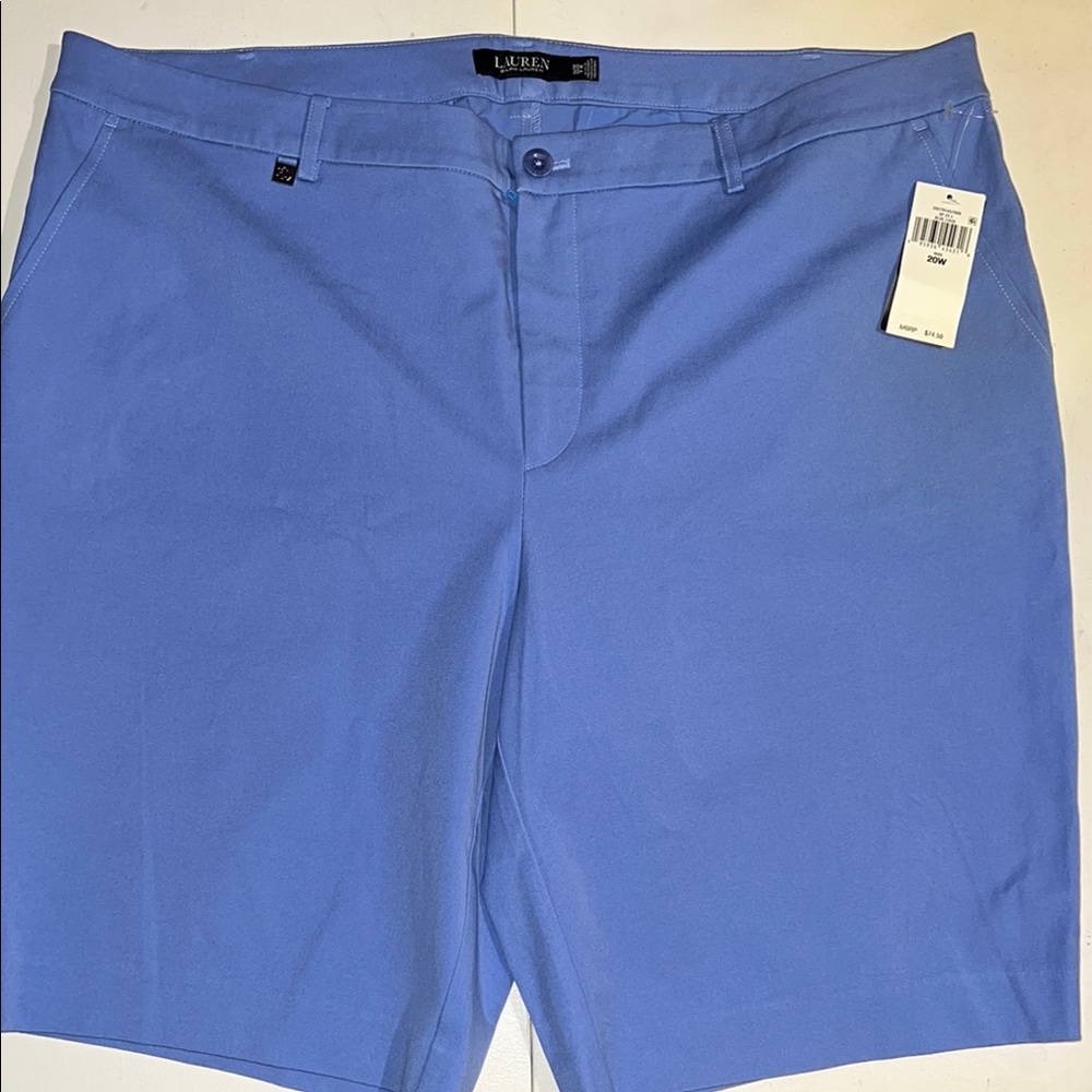 Ralph Lauren Black Label Blue Women's Flat Front Shorts 20W